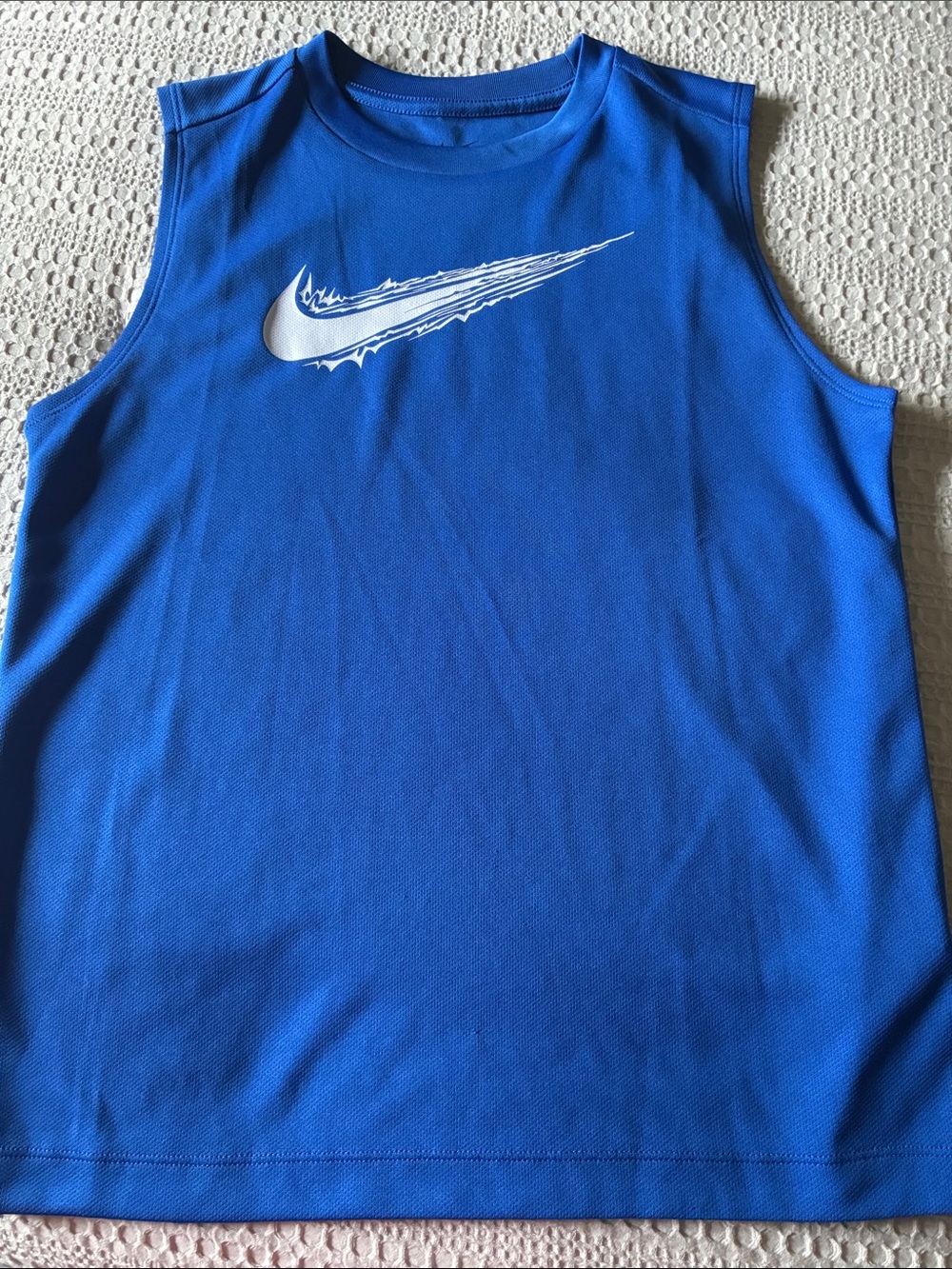 Nike Royal Blue Sleeveless Performance Tank with White Swoosh